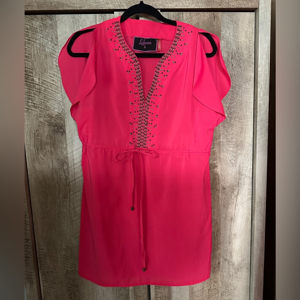 Neon Pink cocktail summer mini dress